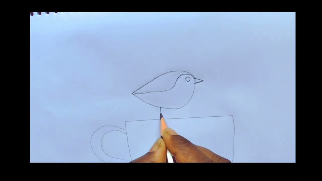Cup and Bird Drawing for kids 🐦☕ | Simple Art