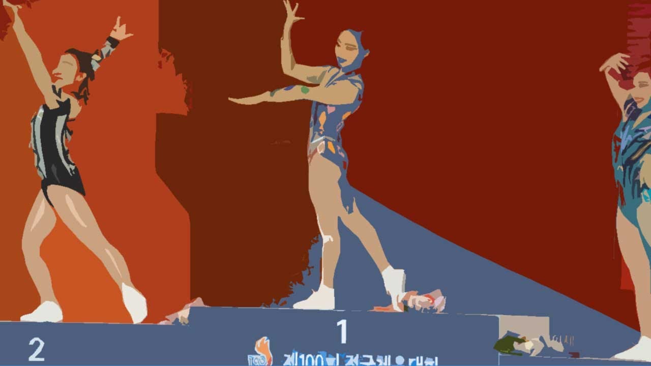 전국 체전 (제 100 회) 에어로빅, 여자 개인 일반부. 류민지, 박연선, 차유림, 최상아, 구수연 선수. 경기 스포츠 에어로빅, 스포츠 에어로빅, sports aerobics