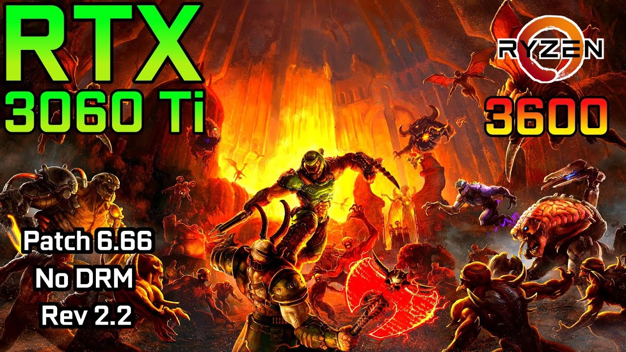 Doom Eternal in 2023 - RTX 3060 Ti + Ryzen 5 3600 - Ultra Nightmare,RTX On,DLSS,Low 1080p Gameplay
