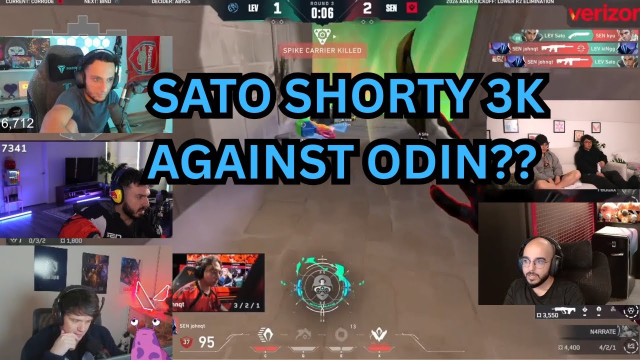 Valorant Streamers react to Lev Sato getting 3k against Odin #valorant #vctamericas  #vct