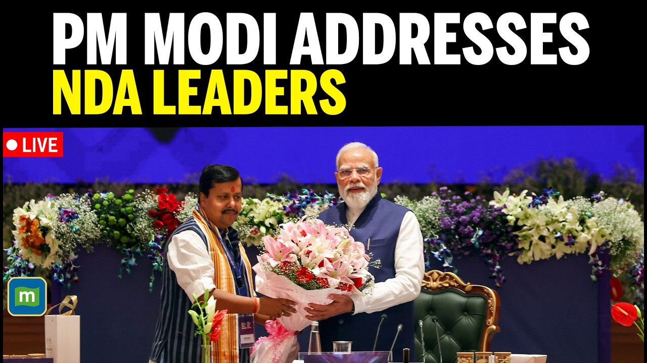 PM MODI ADDRESSES NDA ALLIANCE LEADERS IN NEW DELHI