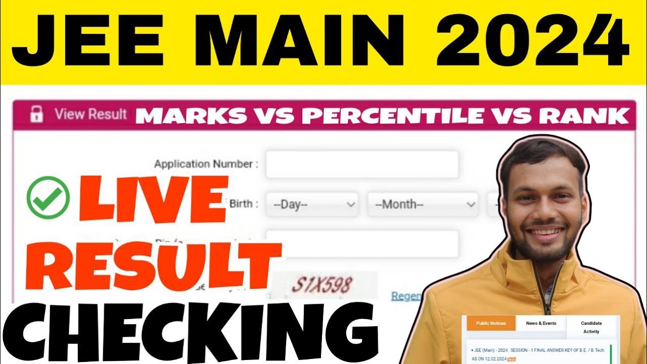 🚨JEE Main 2024 Result Live Checking &bull; JEE Main 2024 Session 1 Result &bull; JEE Mains Marks vs Percentile