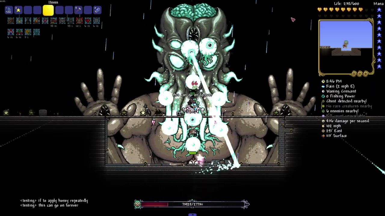 (Terraria) v1.4.4.9 Facetanking moon lord on master mode! (and kill partially using star veil)