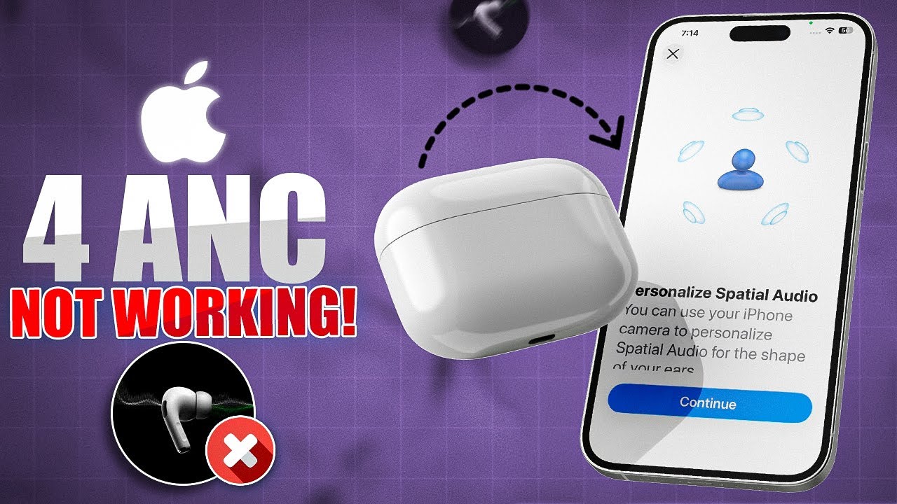 Устранение проблем с настройкой пространственного звука AirPods 4 ANC и AirPods Pro | Решить проб...
