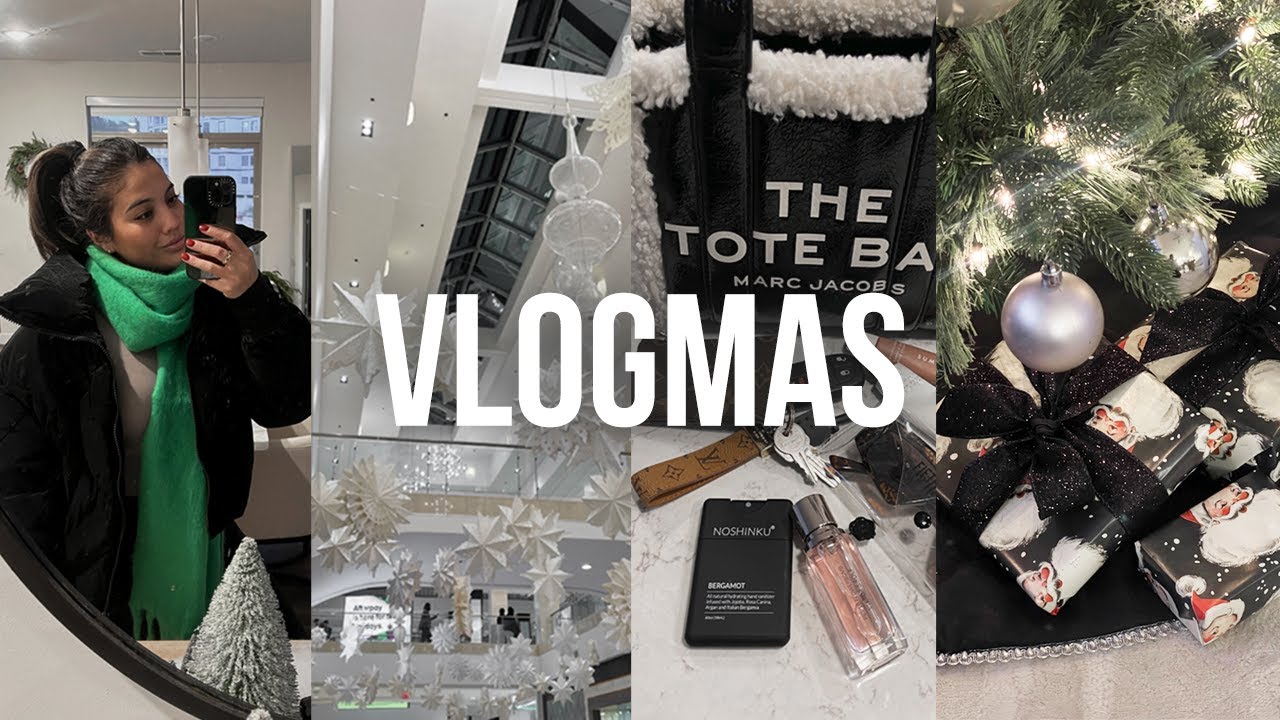Vlogmas Day 9 | holiday gift shop with me + wrapping presents + winter what's in my bag