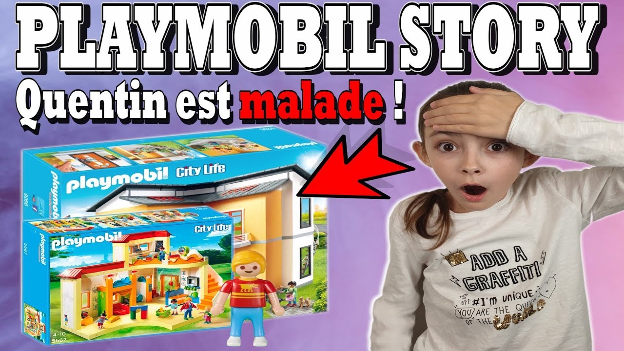 PLAYMOBIL STORY : Quentin est malade (5570, 5567, 9266)