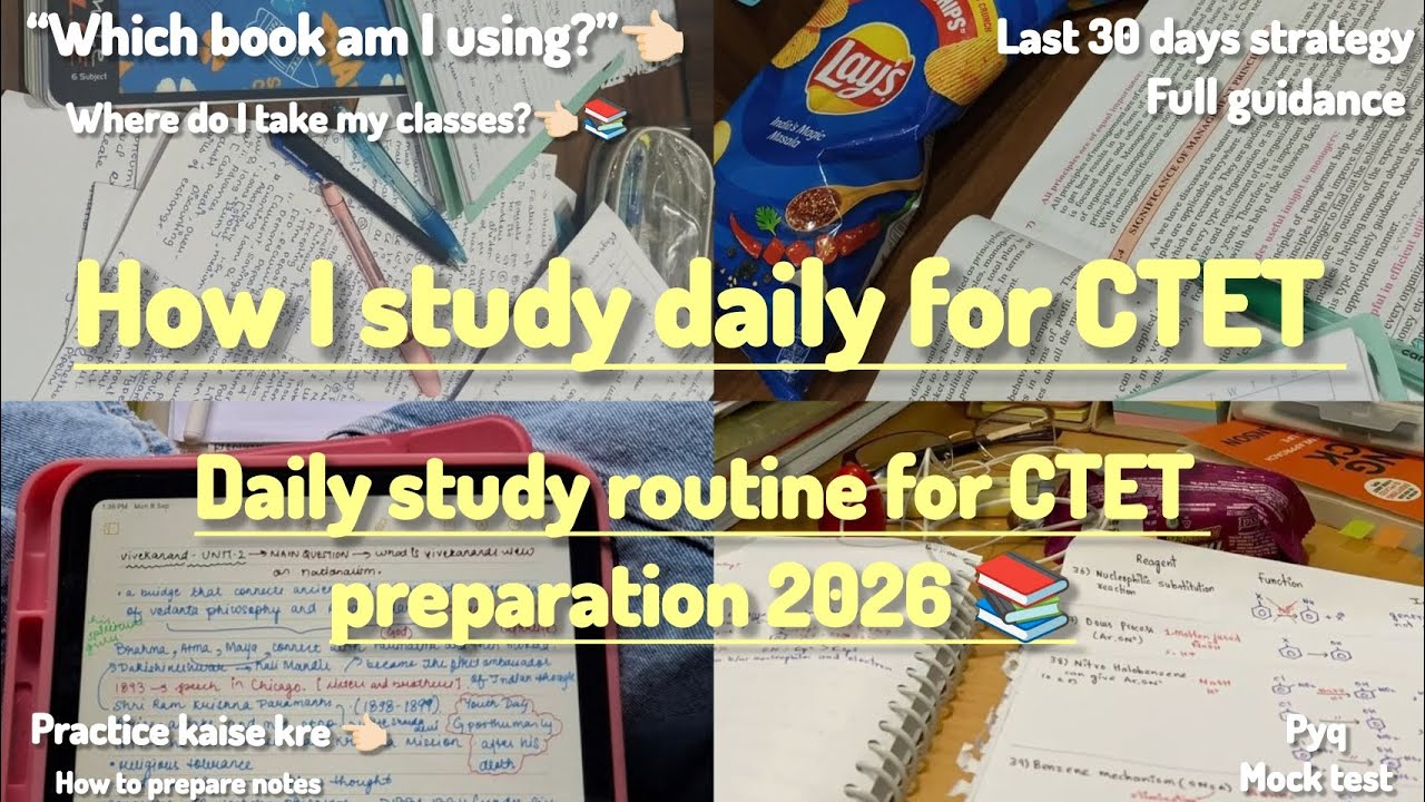 My Daily study routine for CTET 📚| last 30 days strategy ✨ | How I study for CTET exam 2026📚✨