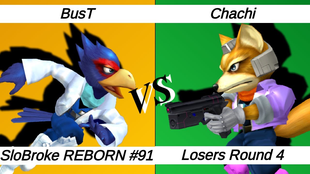 SloBroke REBORN #91 Melee Singles LR4 – BusT ⟮Falco⟯ vs Chachi ⟮Fox⟯