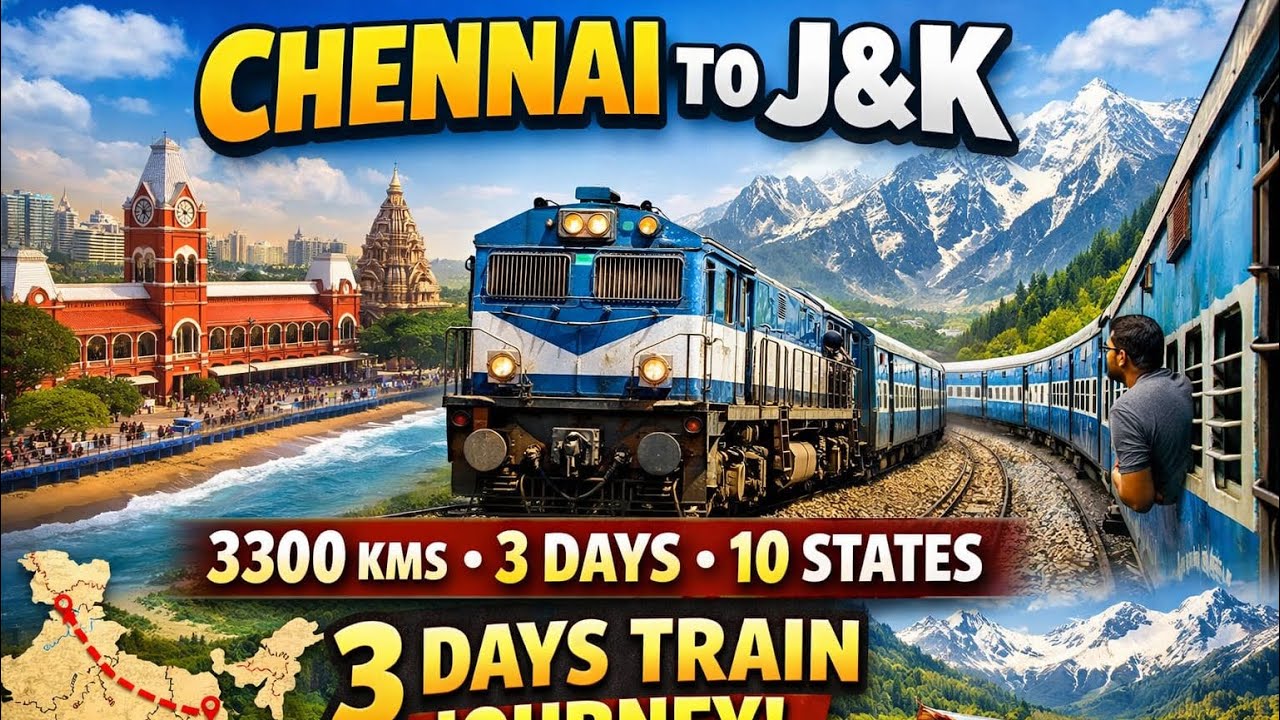 Chennai to jammu& Kashmir |3days train journey |4k60fps| part-1|
