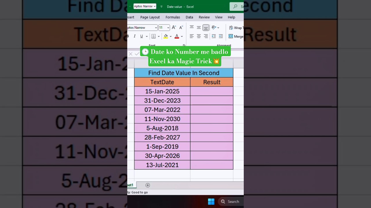 Convert Text Date into Real Date Number in Excel 💥 | DATEVALUE Function Explained #shorts