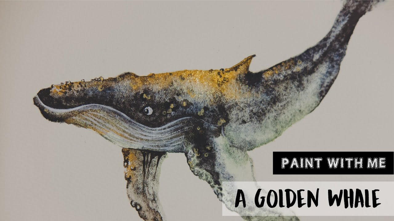 Paint With Me | A Golden Whale with Handmade Watercolors