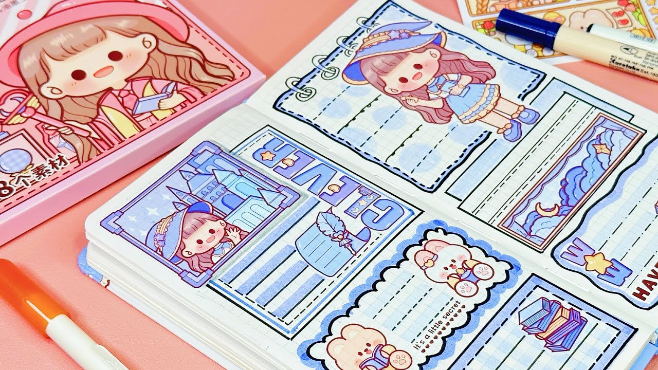 stickers journaling 💕cute kawaii sticker🌈 Immersive ASMR bullet journal | Compilation 86