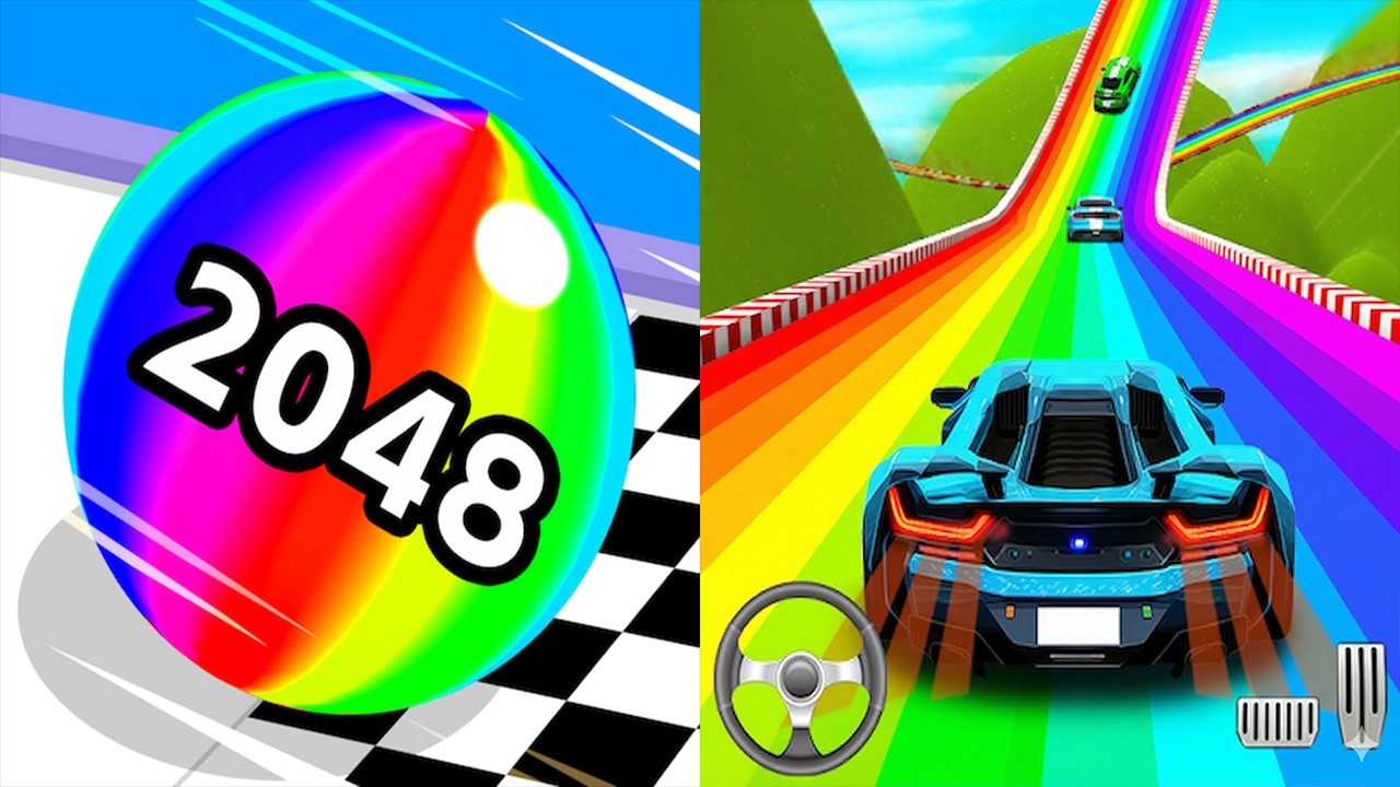 Ball Run 2048 VS Car Race 3D - All Levels Gameplay Android iOS Ep 3