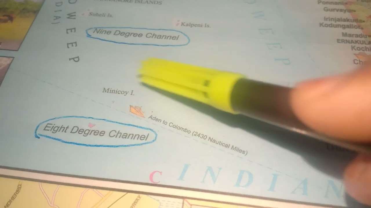 8,9 and 10 degree channel||geography||UPSC||