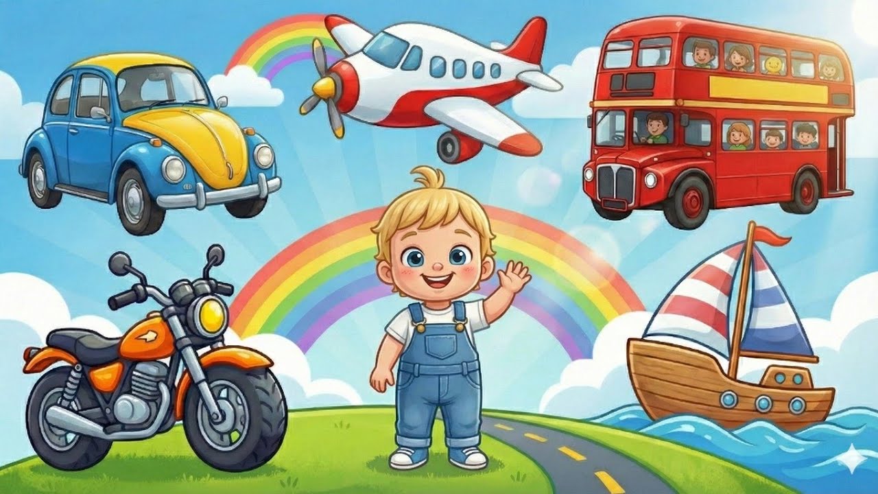 Learn Vehicles for Kids 🚘🚍✈️🛥️ | Fun & Easy Learning
