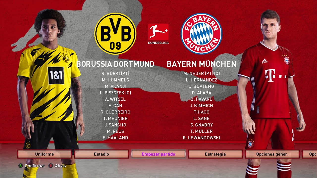 Borussia Dortmund vs FC Bayern München COM vs COM PES 2021 PC 4K