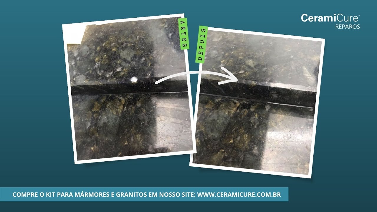 Reparo de pequeno lascado em superfícies de mármore e granito - CeramiCure