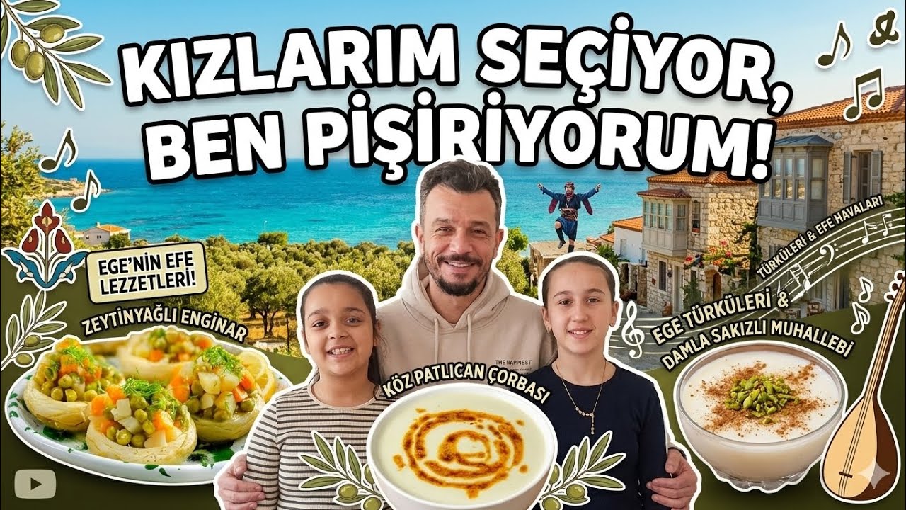 EGE RÜZGARI MUTFAKTA! 🌿🌊 Zeytinyağlı Enginar, Köz Patlıcan Çorbası ve Damla Sakızlı Muhallebi#viral 