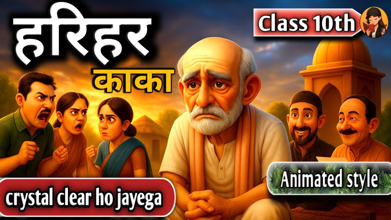 Harihar Kaka class 10th | animation | explanation | Hindi class 10th Harihar Kaka 