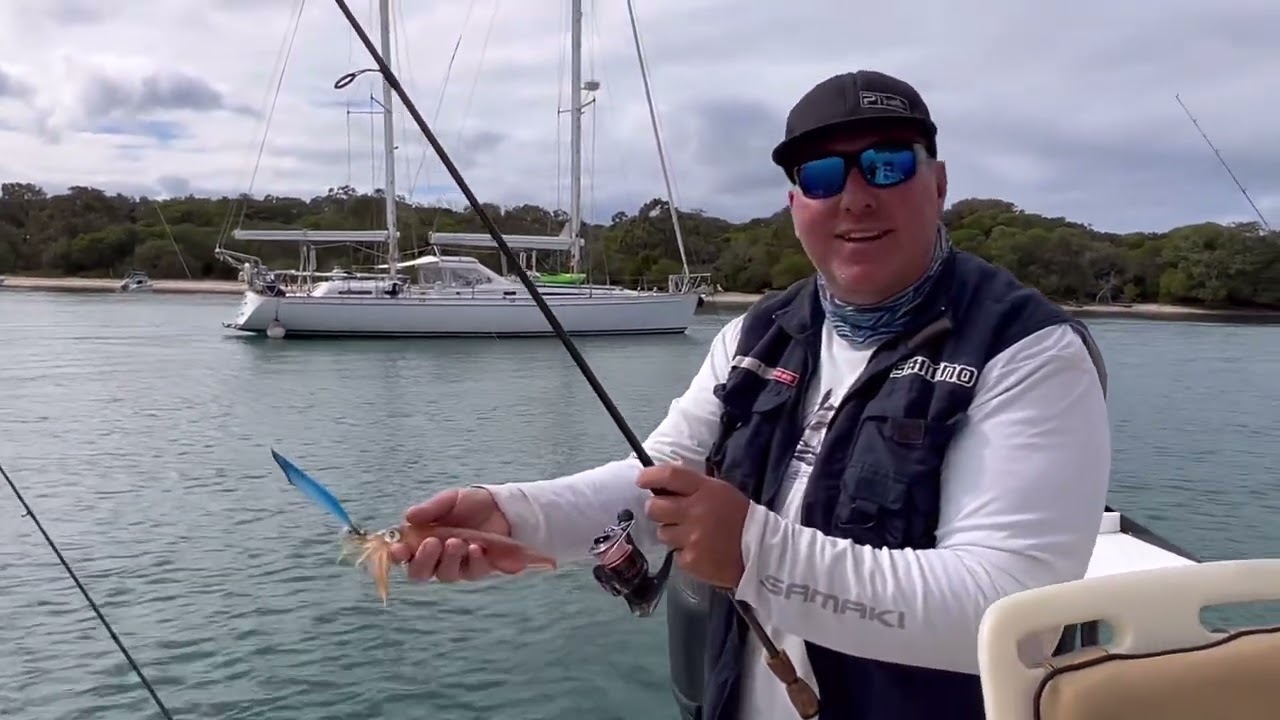 How to catch squid in Gold Coast Broadwater and knowing what tackle to use.