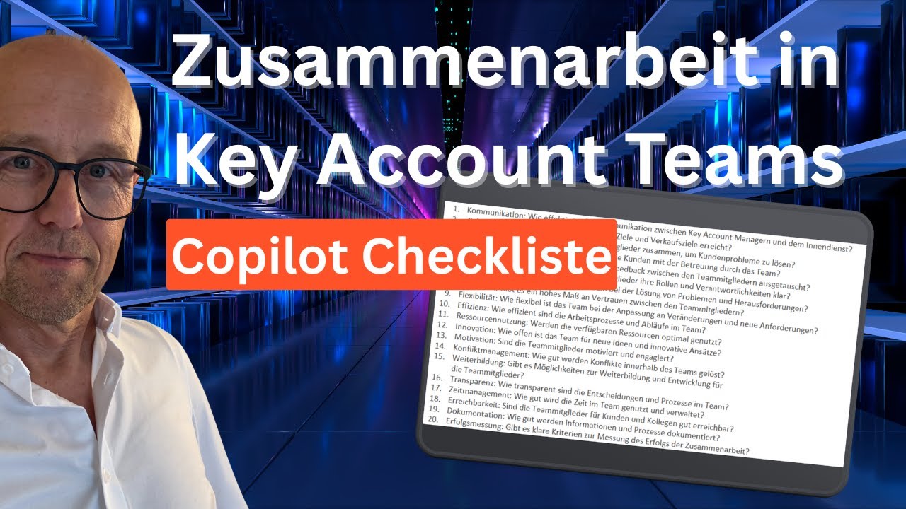 Copilot erstellt eine Checkliste: Zusammenarbeit im Key Account Team