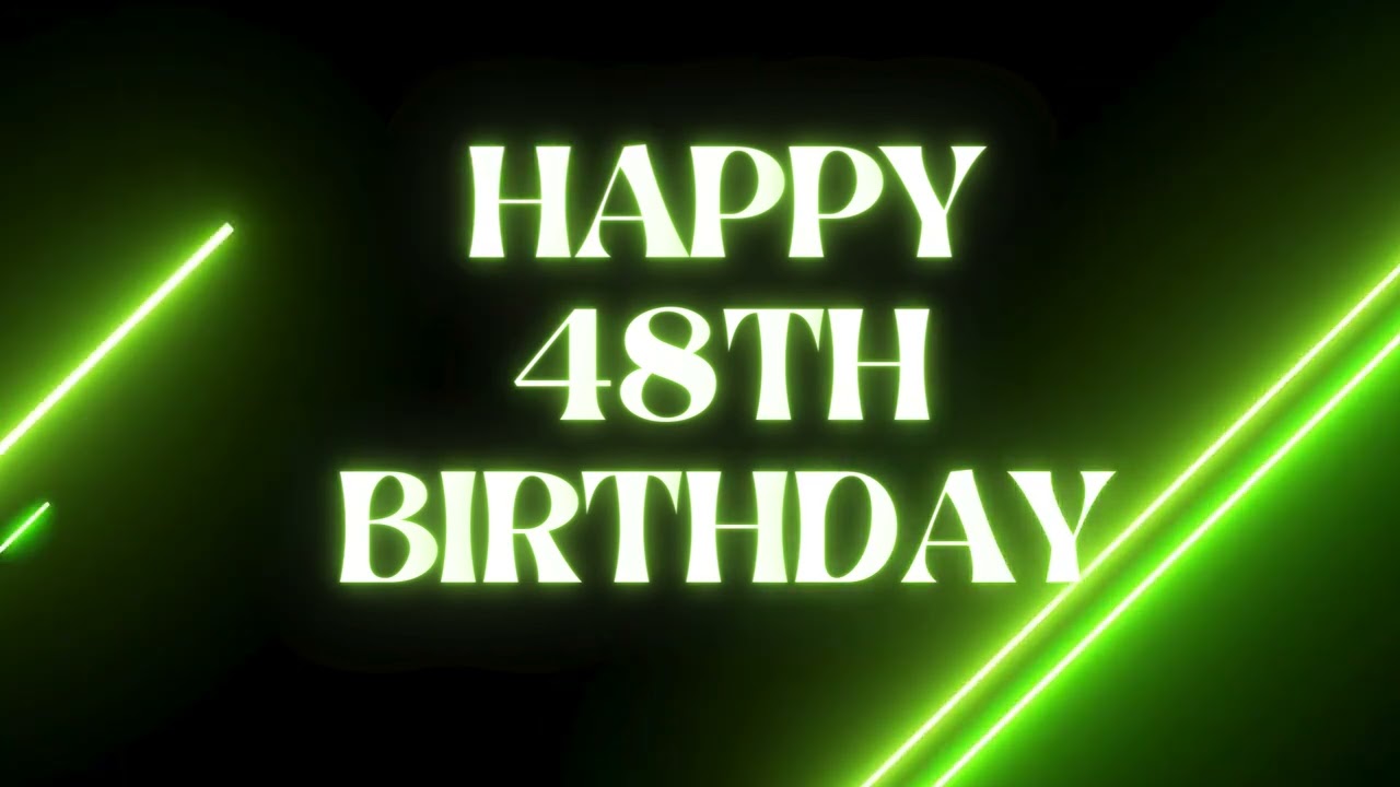 Happy 48th Birthday Background Banner | Find Your Age, Birthday Video Backdrop for Celebrations
