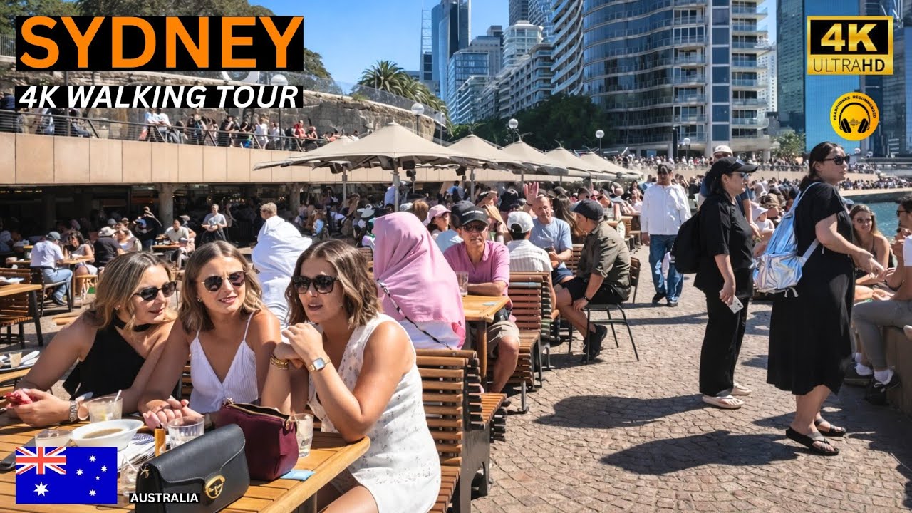 Sydney 4K Walking tour | Afternoon Stroll From Opera House -Town Hall | 60FPS