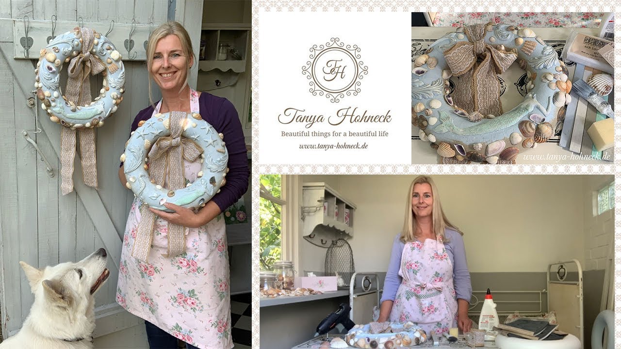 Tutorial IOD moulds und Autentico chalk paint Kreidefarbe: Anleitung DIY Kranz basteln