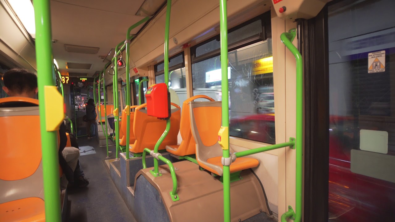 Italy, Milan, bus 87 night ride from V.le Rim. di Greco to Stazi Centrale/Via Tonale +walk