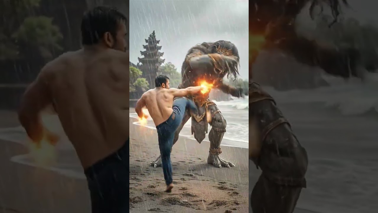 fight with the leak king on the beach