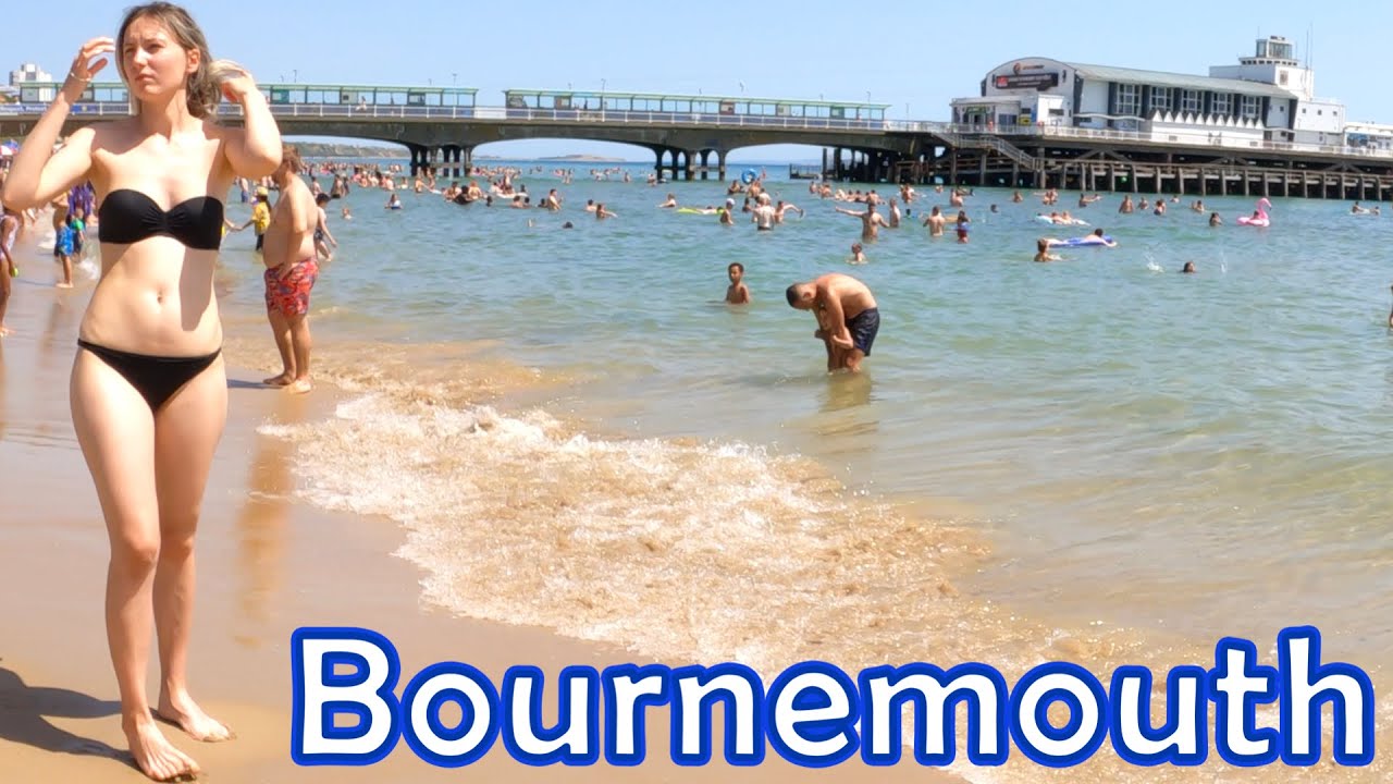 Bournemouth Beach Walking  [4K]