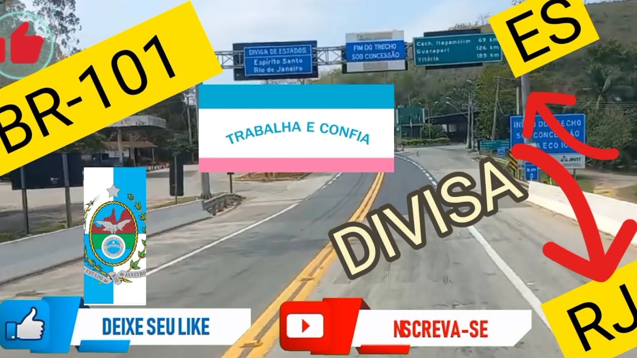 DIVISA DE ESTADO DO RIO JANEIRO E ESP&Iacute;RITO SANTO #divisa Rio/ ES  #caminh&atilde;o #riodejaneiro   #BR-101