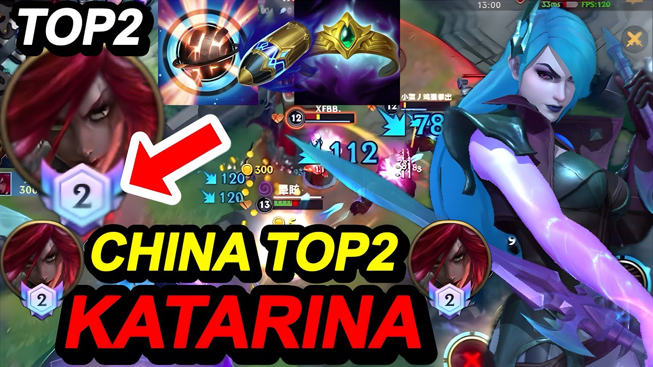 Wild Rift China Top2 Katarina Mid - China New Season Rank Gameplay - Build Rune - Quadra kill Carry
