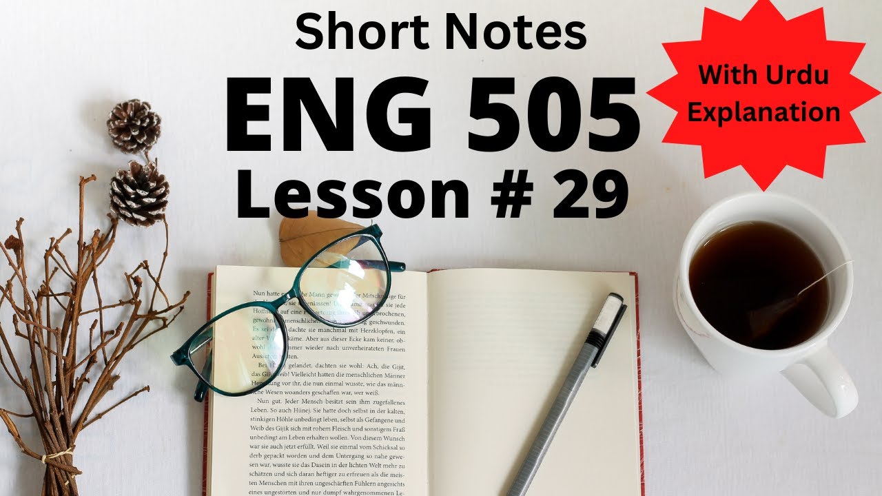 Eng 505 Lesson 29, Important questions, Virtual University Lectures in Urdu and Hindi