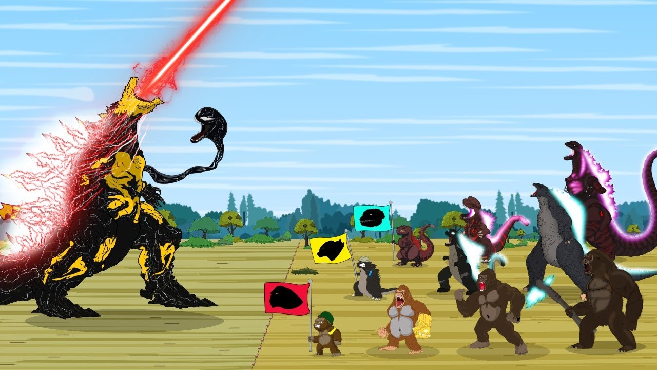 TEAM GODZILLA - TEAM KONG - TEAM SHIN vs EVOLUTION of VENOMZILLA: Size Comparison | Godzilla Cartoon