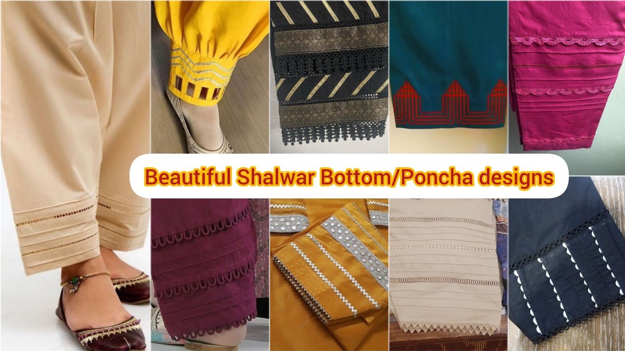 Latest Summer Shalwar Poncha Designs 2024/Shalwar Mohri designs/Shalwar bottom designs