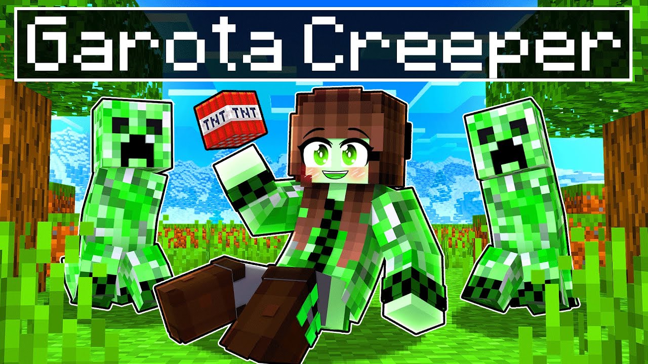 JOGANDO como uma GAROTA CREEPER no Minecraft ◂Miika▸