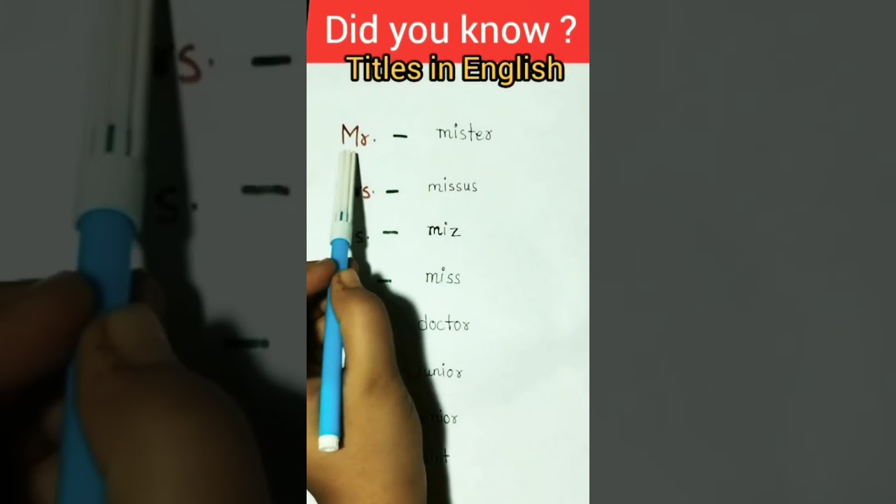 #shortvideo #shortsfeed #youtubeshorts #ytshort #english #title Did you know this title in English