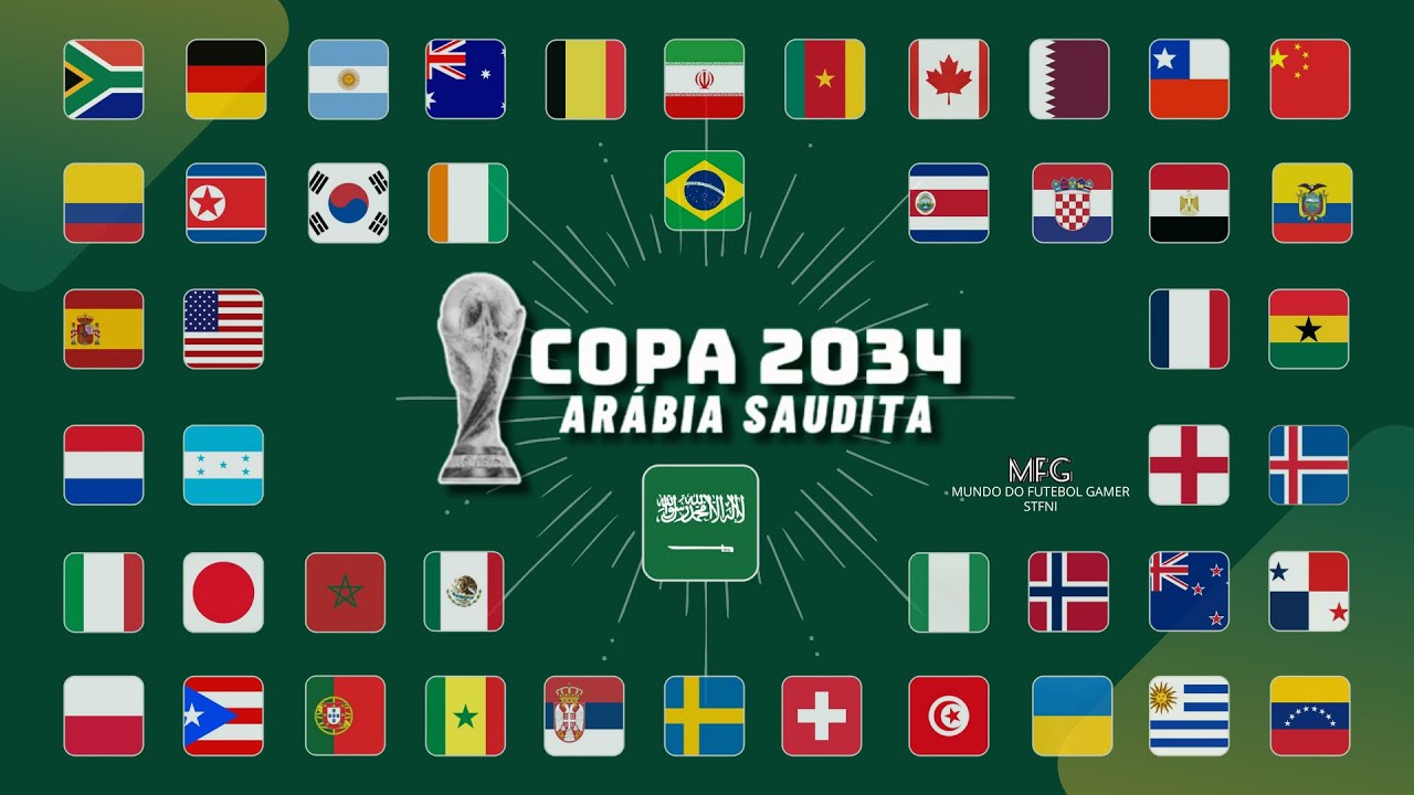 🎮SIMULAÇÃO: Copa do Mundo 2034 Arábia Saudita | 104 JOGOS!
