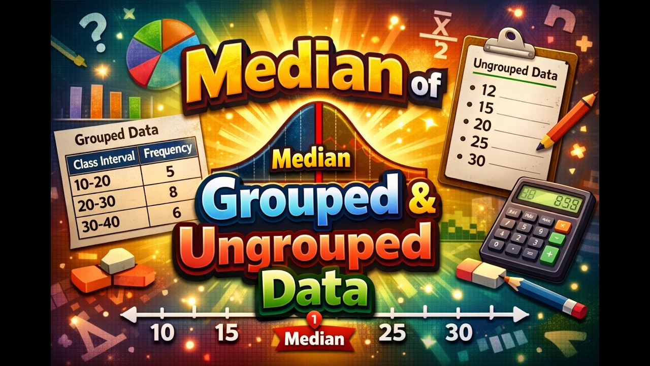 MEDIAN || GROUPED AND UNGROUPED DATA