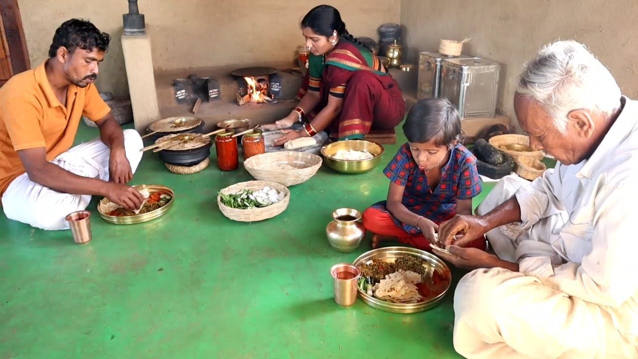 ಜೋಳದ ಸಂಗಟಿ, ಮೊಳಕೆ ಹೆಸರುಕಾಳು ಪಲ್ಯ/jowar malt,greengram ,moth beans palya/village life of karnataka