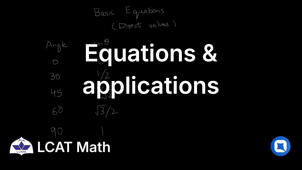 LUMS LCAT Math | 11.3 Equations & applications | Qallam