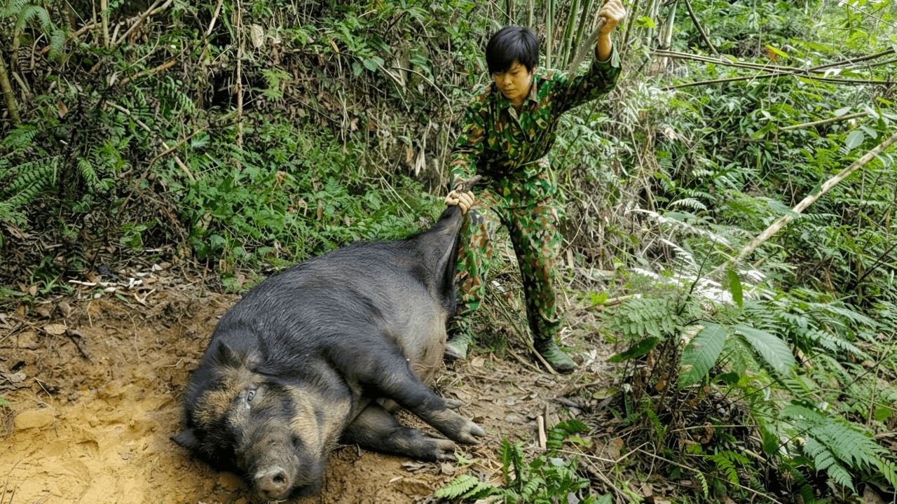 Successfully set traps for wild boars - Weaving baskets for storage, harvesting fish from traps