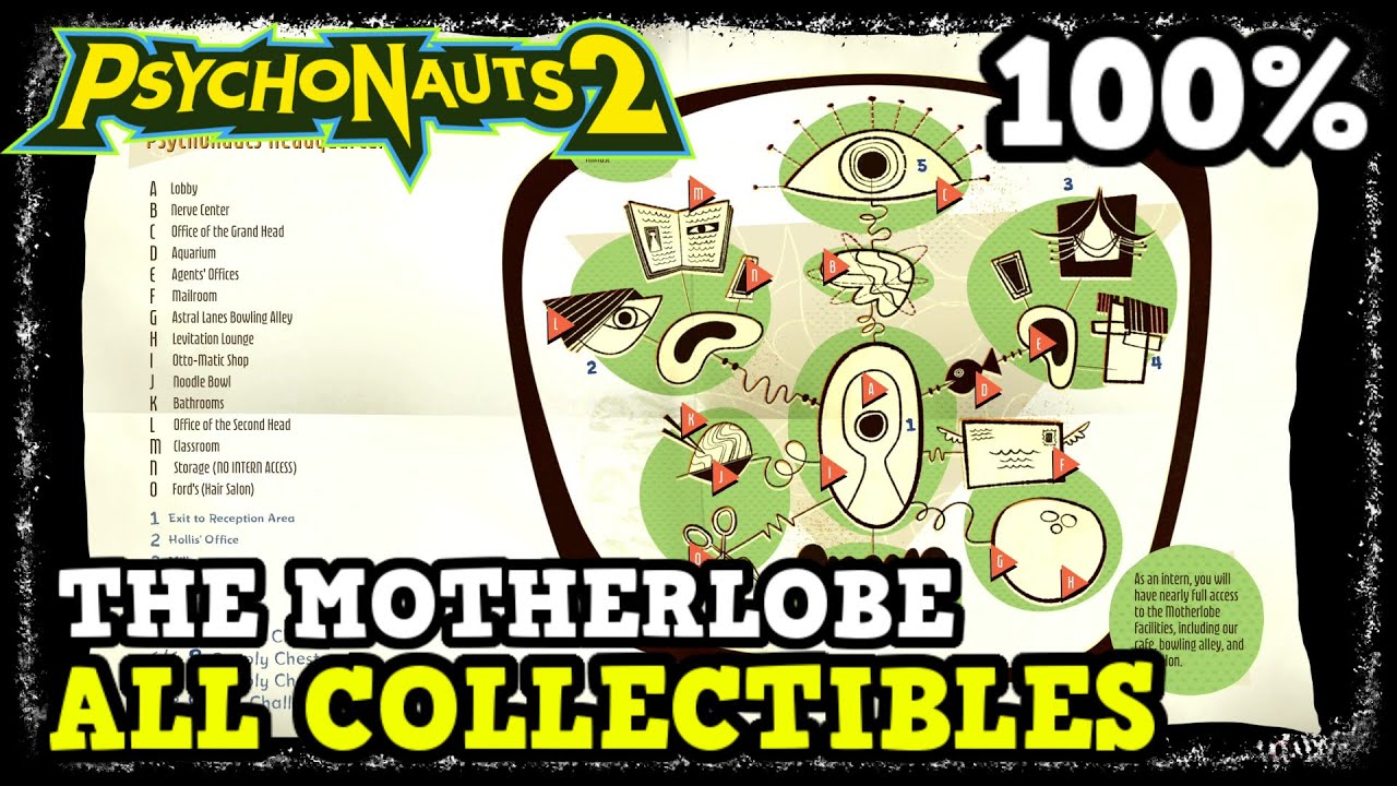 Psychonauts 2: The Motherlobe — все коллекционные локации (карты и маркеры ПСИ, сундуки с припаса...