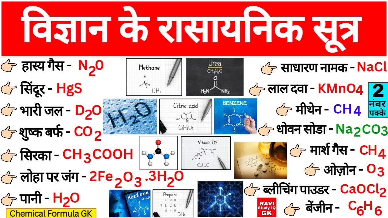 Chemical Formula | रसायनिक सूत्र | Most important Question | Science gk | rasaynik Sutra | Gk Trick