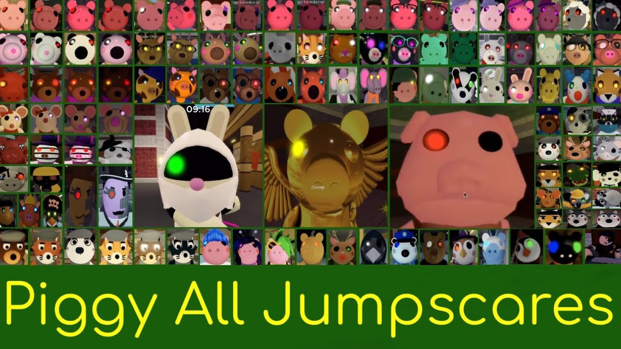 PIGGY ALL JUMPSCARES BOOK 1 & 2, OLD DESIGNS, EXTRA SKINS, AND EVENT SKINS