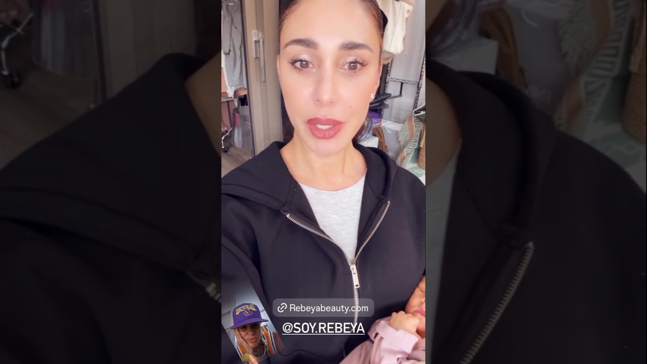 BEL&Eacute;N RODRIGUEZ culla la nipote Clara, figlia di CECILIA RODRIGUEZ...Luna in sottofondo...