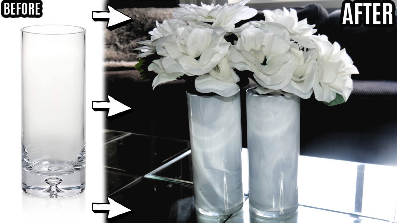 How To: Paint INSIDE a Vase (Marble Effect)
