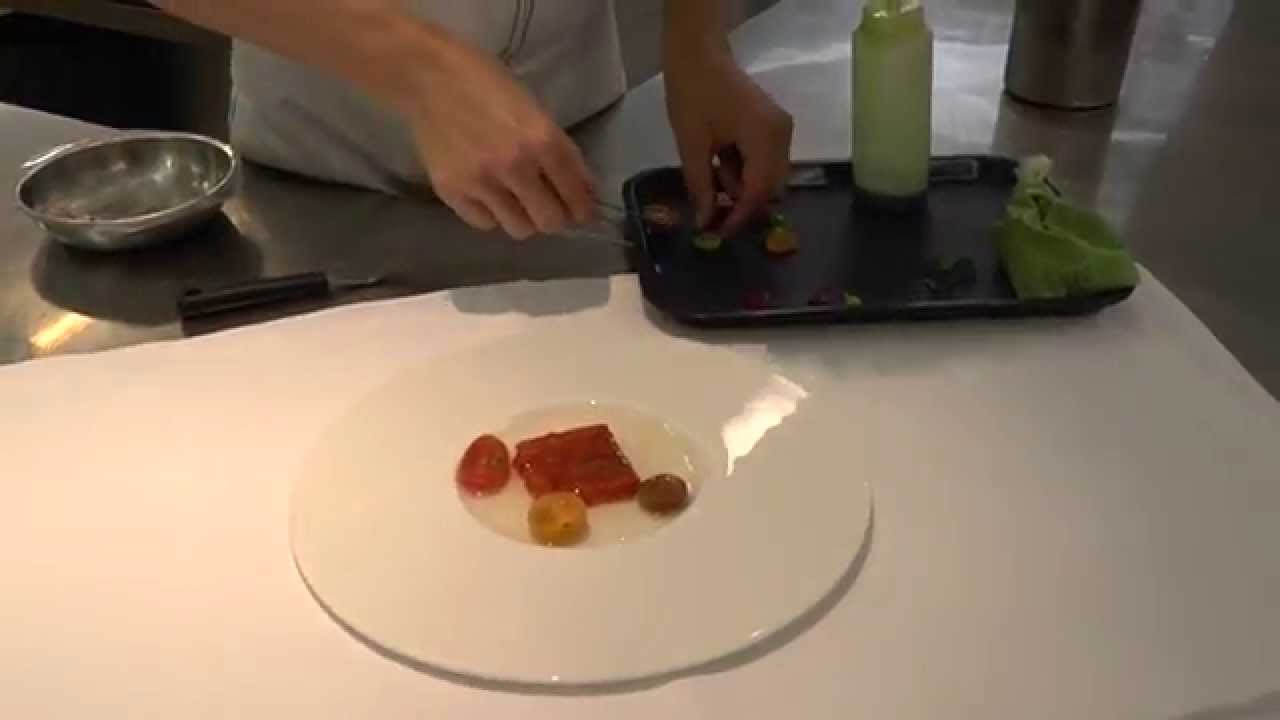Tomato and lobster at the Michelin star restaurant De Bokkedoorns
