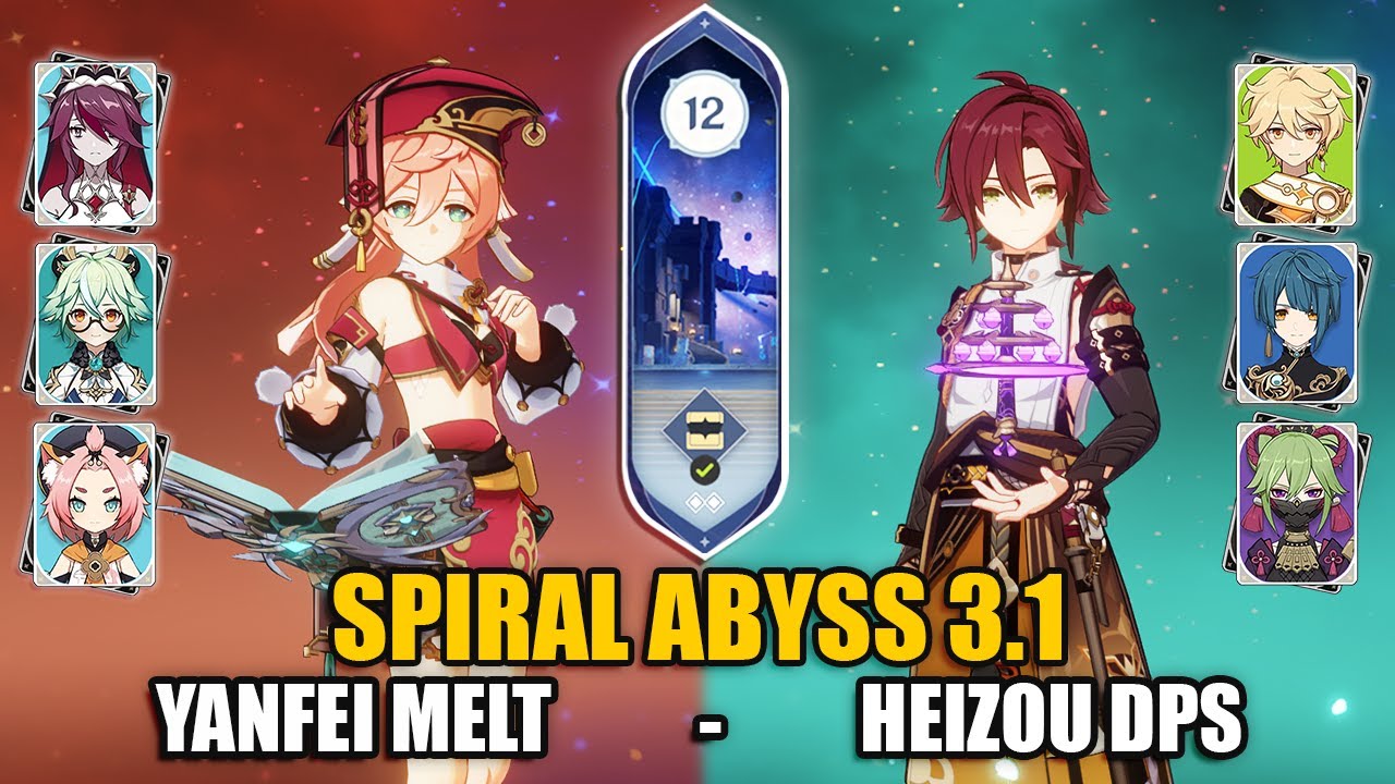 Yanfei Melt Team & Heizou DPS Hyperbloom | F2P Spiral Abyss 3.1 Floor 12 9 Stars | Genshin Impact